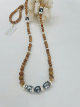 Tahitian Pearl and Puka Shell Mala Inspired Necklace “A”