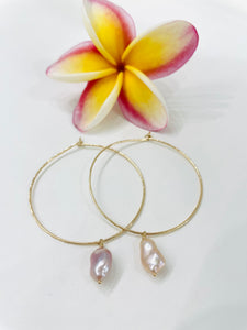 Keishi Pearl Hoop Earrings