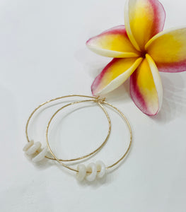 Puka Shell Slider Hoop Earrings