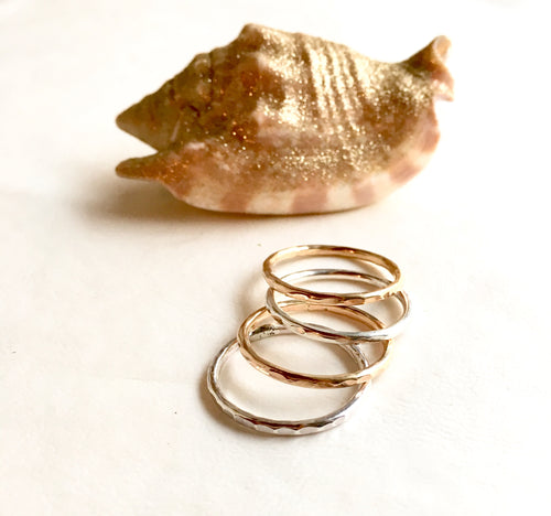 Silver and Gold Stacking Rings