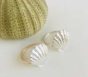 Sunrise Shell Ring with Wings